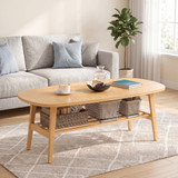Klub stol ovalni s policom 120 × 60 × 42 cm, boja drveta