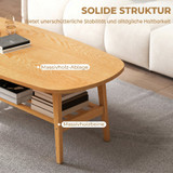 Klub stol ovalni s policom 120 × 60 × 42 cm, boja drveta