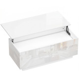 Klub stol podesive visine s 2 ladice 102 × 48 × 54,5 cm, bijeli sjaj