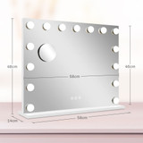 LED ogledalo za šminkanje s 3 načina osvjetljenja 58 × 48 cm, bijelo