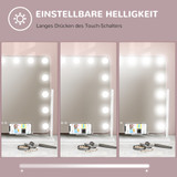 Stono kozmetičko ogledalo s LED svjetlom 62,5 × 14 × 52 cm, bijelo