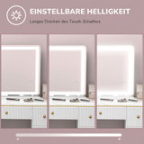 Ogledalo za šminkanje s LED osvjetljenjem 80 × 60 cm, bijelo