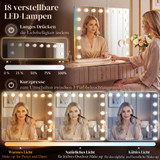 Hollywood ogledalo za šminkanje s 18 LED sijalica 80 × 60 cm, bijelo