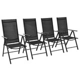 Vrtne Stolice 4 kom Aluminijske 54x73x107 cm Crne Vrtne Stolice 4 kom Aluminijske 54x73x107 cm Crne