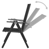 Vrtne Stolice 4 kom Aluminijske 54x73x107 cm Crne Vrtne Stolice 4 kom Aluminijske 54x73x107 cm Crne
