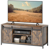 TV komoda s 2 klizna vrata i 6 odjeljaka 120 × 40 × 54 cm, smeđa i crna