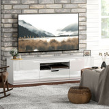 TV komoda s 3 pretinca i ladicom 160 × 38 × 43 cm, bijela
