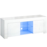 TV komoda s LED osvjetljenjem i 2 vrata 120 × 34 × 45 cm, bijela