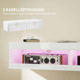 TV komoda zidna s RGB LED osvjetljenjem 140 × 40 × 30 cm, bijela, visoki sjaj