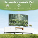 TV komoda s 2 spuštena vratašca, ladicom i otvorenom policom 200 × 35 × 45 cm, bijela