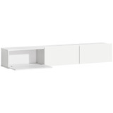 Viseća TV komoda s 3 preklopna pretinca 180 × 31,5 × 29,8 cm, bijela