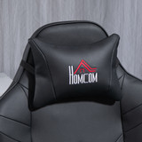 Gaming fotelja s masažom, nagibni naslon i oslonac za noge, crna