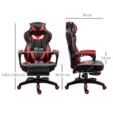 Gaming stolica s izvlačivim osloncem za noge, crno-crvena