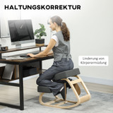 Ergonomska klečeća stolica od brezovog drveta, tamnosiva
