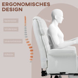 Ergonomska kancelarijska stolica s osloncem za noge, bijela