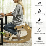 Ergonomska klečeća stolica s ljuljanjem i 6 podešavanja, krem