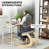 Ergonomska ljuljajuća stolica za klečanje, svijetlosiva
