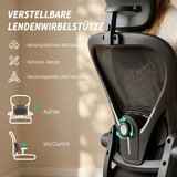 Kancelarijska stolica ergonomska, s podiznim naslonima za ruke, crna