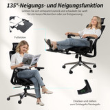 Ergonomska kancelarijska stolica s osloncem za noge, mrežasta, crna
