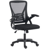 Kancelarijska stolica s lumbalnom podrškom i naslonima za ruke koji se podižu, crna