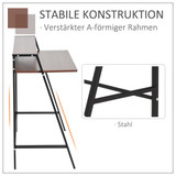 Radni stol s policom i otvorom za kablove 84 × 45 × 85 cm, orah i crna