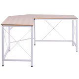 Ugaoni radni stol L-oblika 150 × 150 × 76 cm, boja drveta i bijela