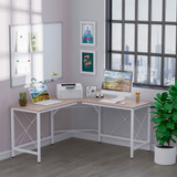 Ugaoni radni stol L-oblika 150 × 150 × 76 cm, boja drveta i bijela