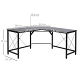 Ugaoni radni stol L-oblika 150 × 150 × 76 cm, crni