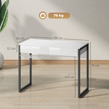 Radni stol s 2 ladice 100 × 50 × 75 cm, bijelo-crni