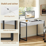 Radni stol s 2 ladice 100 × 50 × 75 cm, bijelo-crni