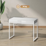 Radni stol s 2 ladice 100 × 50 × 75 cm, bijeli