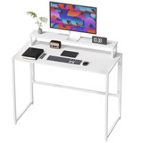 Sklopivi radni stol s postoljem za monitor 100 × 48 × 87,5 cm, bijeli