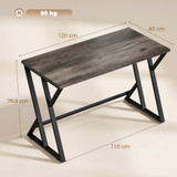 Radni stol s metalnim Z-postoljem 120 × 60 × 76,5 cm, sivi