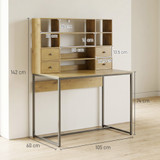 Radni stol s 4 ladice i policama 105 × 60 × 142 cm, boja drveta