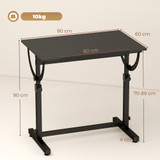 Crtaći stol podesive visine i nagiba 90 × 60 × 70–90 cm, crni