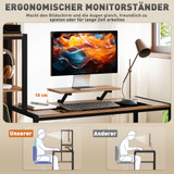 Radni stol s policom i postoljem za monitor 150 × 48 × 125 cm, braon