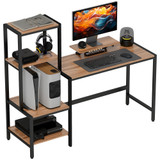 Radni stol s policom i postoljem za monitor 150 × 48 × 125 cm, braon