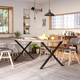 Noge za stol u obliku slova X 80 × 4 × 72 cm, 2 komada, crne