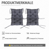 Set od 2 jastuka za stolicu s naslonom 98 × 50 × 8 cm, siva