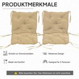 Set od 2 jastuka za stolice s niskim naslonom 98 × 50 × 8 cm, kaki