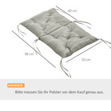 Set od 2 jastuka za stolice s vezicama 98 × 50 × 8 cm, svijetlosivi