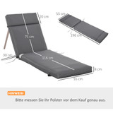 Set 2 jastuka za ležaljku 196 × 55 × 8 cm, tamnosiva