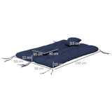 Set jastuka za vrtnu klupu 150 × 50 cm, 4 dijela, tamnoplava