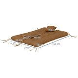 Set od 4 jastuka za vrtnu klupu 150 × 50 cm, smeđi