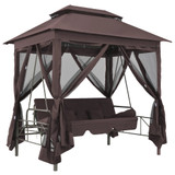 Gazebo konvertibilna ljuljačka boja kave