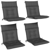 Set od 4 jastuka za stolice, vodootporni, 111,5 × 53 × 8 cm, tamnosiva