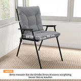 Set od 2 jastuka za stolicu s naslonom i trakama 120 × 50 × 8 cm, svijetlosivi