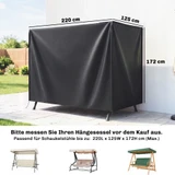 Navlaka za vrtnu ljuljačku vodootporna 220 × 125 × 172 cm, crna