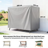 Zaštitna navlaka za vrtnu ljuljačku 205 × 124 × 164 cm, siva
