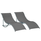 Set od 2 sklopive ležaljke za sunčanje, aluminijum, tamnosiva